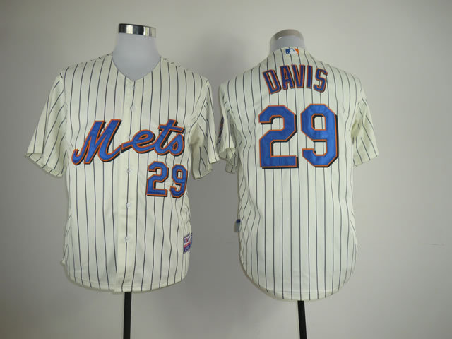 Men New York Mets 29 Davis Cream MLB Jerseys